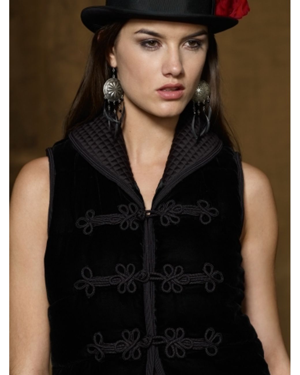 Ralph Lauren Velvet Vest in Black | Lyst
