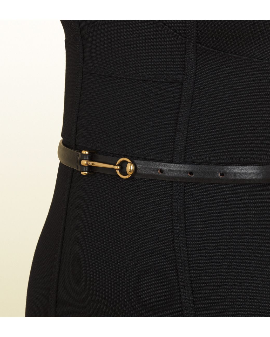 Gucci Black Shift Dress with Leather Belt | Lyst UK
