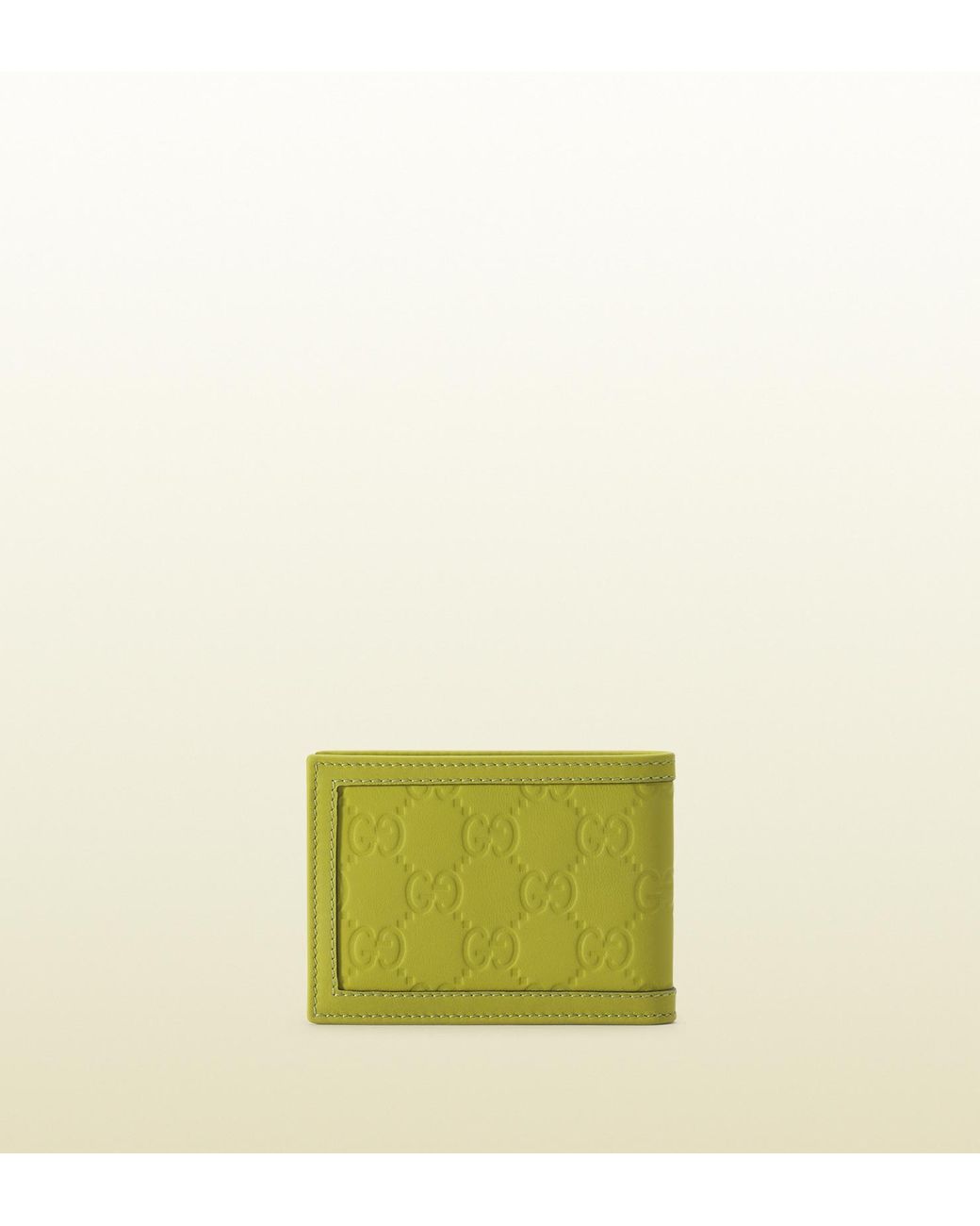 Gucci Lime Green Rubberized Guccissima Leather Bifold Wallet for Men | Lyst