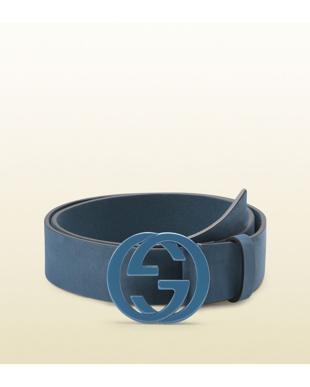 Gucci GG Leather Belt blue — LSC INC