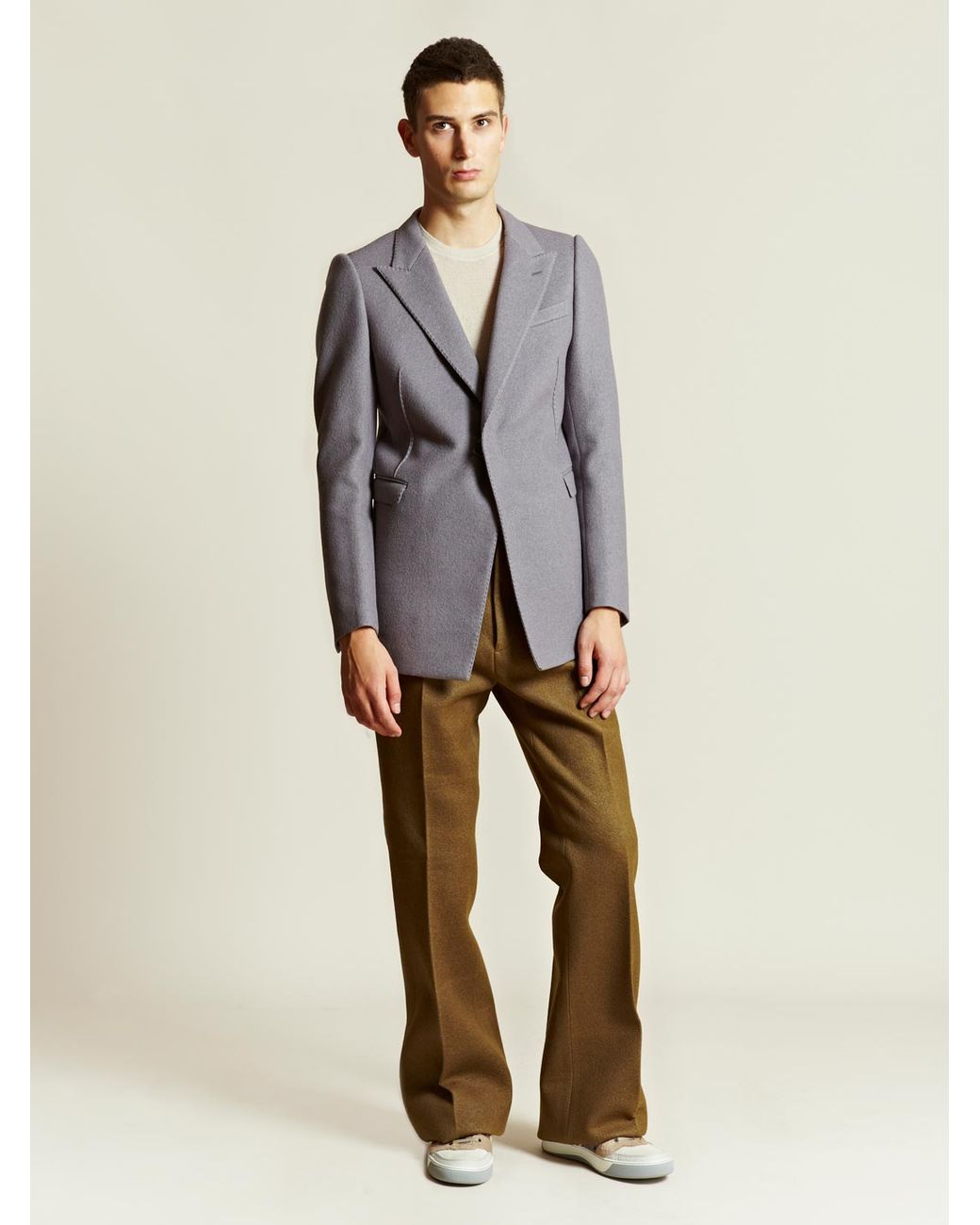 Lanvin Lanvin Mens Large Flare Trousers in Natural for Men