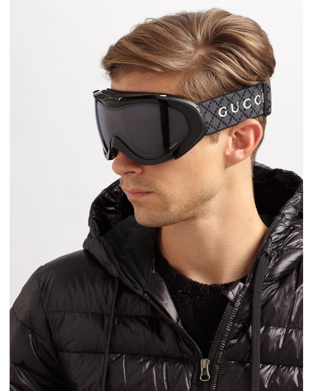Gucci ski goggles in black injected