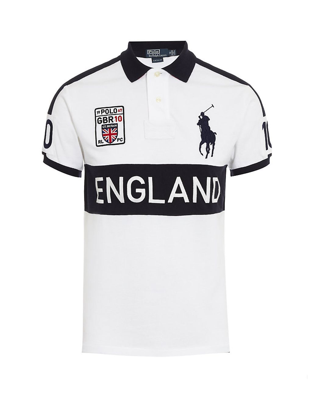 Polo Ralph Lauren Custom Fit England Polo Shirt in White for Men | Lyst  Canada
