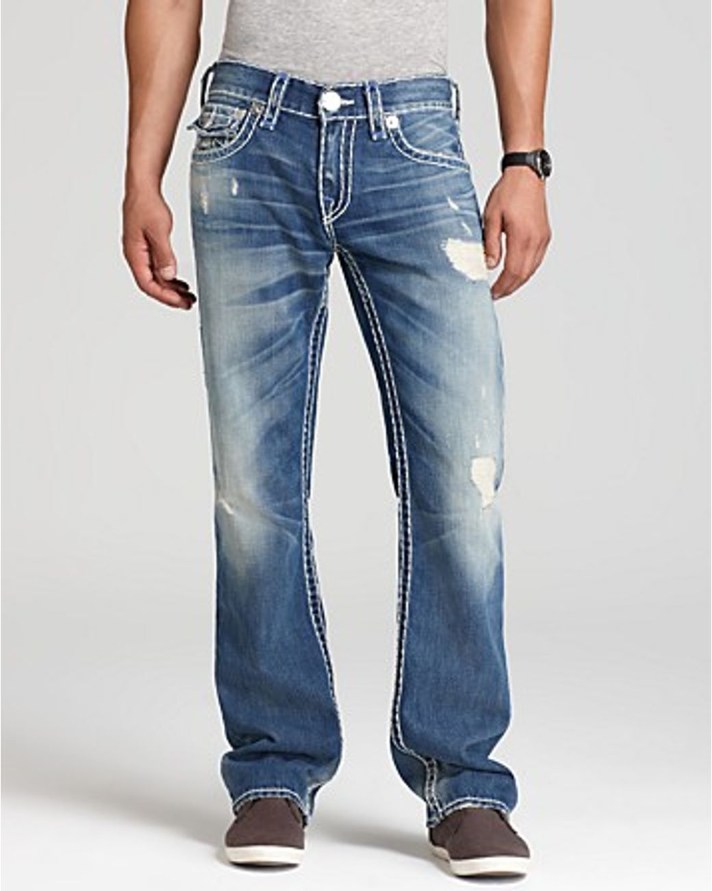 True Religion Jeans Ricky Super T Straight Fit in Old Country in Blue for  Men | Lyst