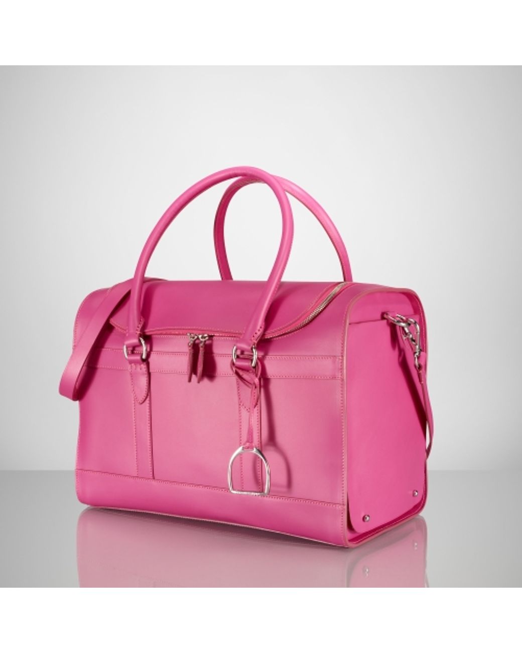 Ralph Lauren Leather Dog Carrier in Pink | Lyst UK