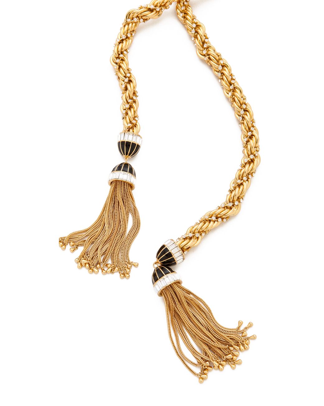 Rachel Zoe Long Tassel Necklace in Gold 