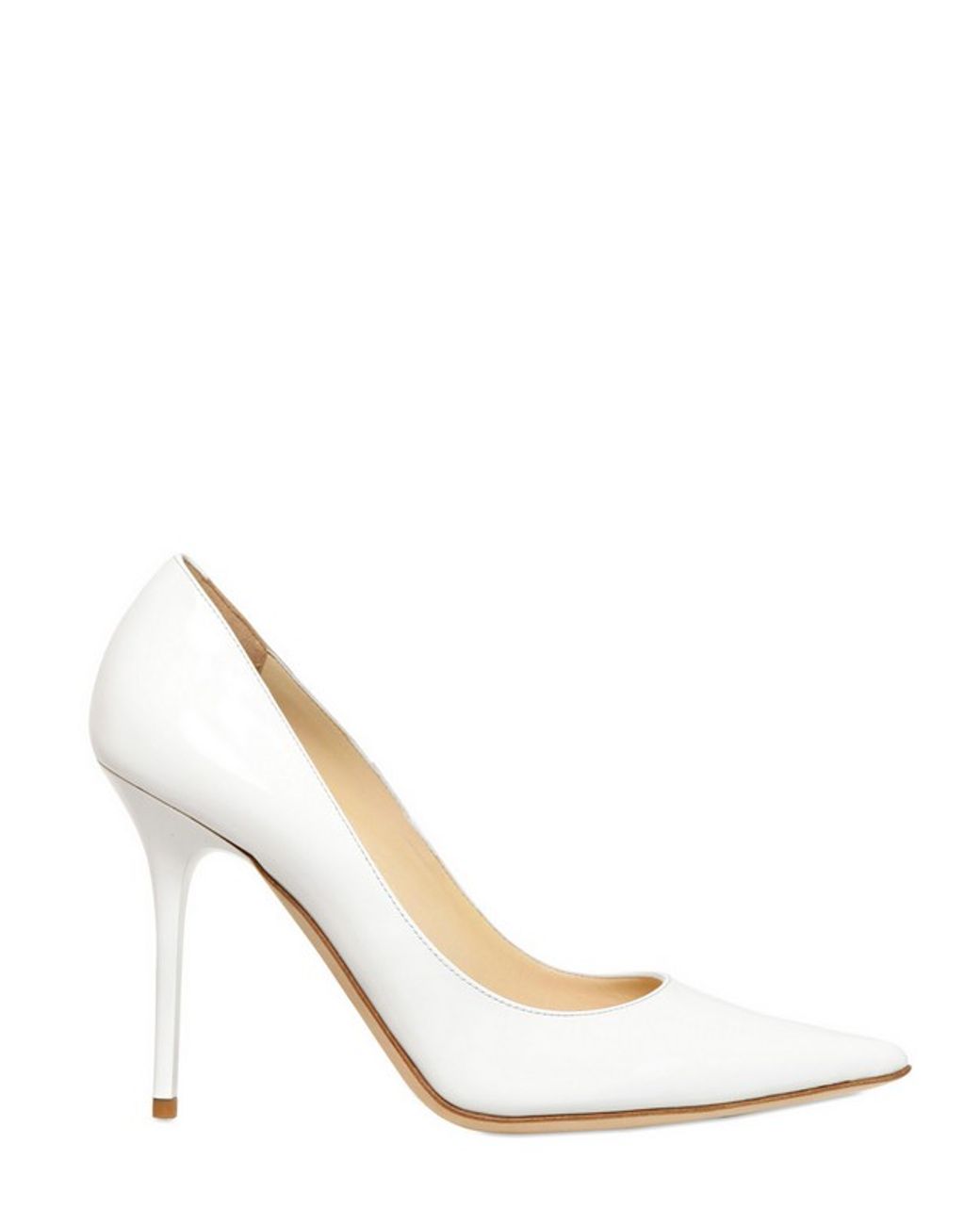 Jimmy Choo 100mm Abel Patent Leather Pointy Pumps in White | Lyst