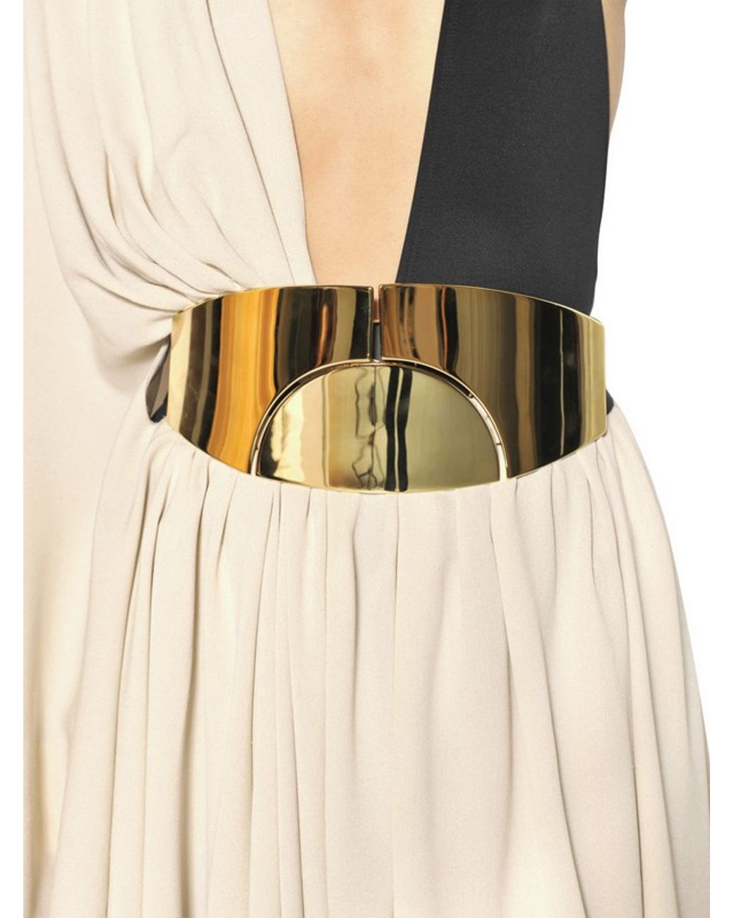 Lanvin Gold Metal High Waisted Belt in Metallic | Lyst