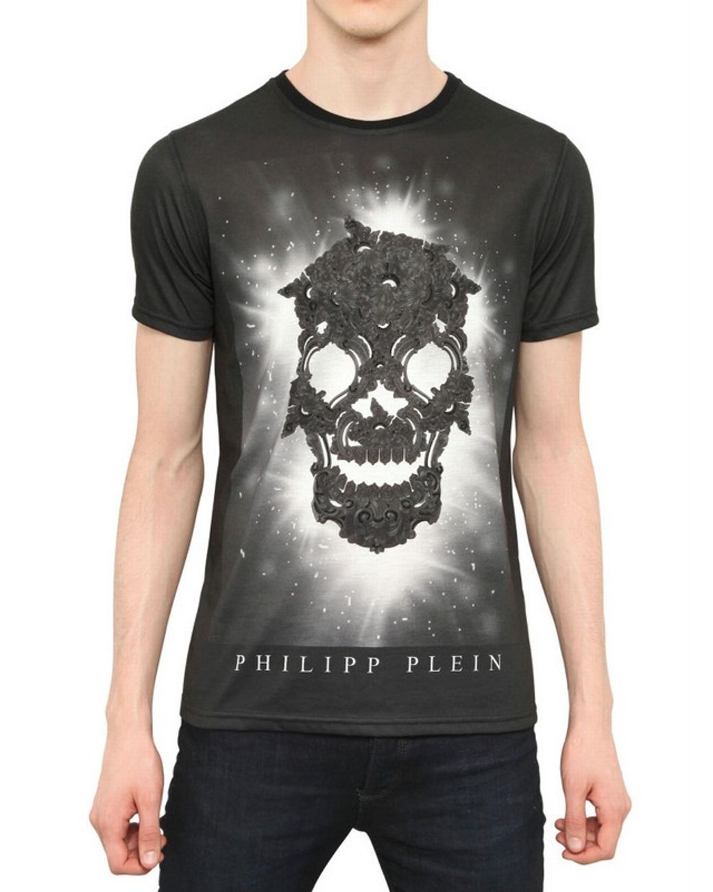 Philipp Plein Swarovski Skull Cotton Jersey Tshirt in Black for Men | Lyst