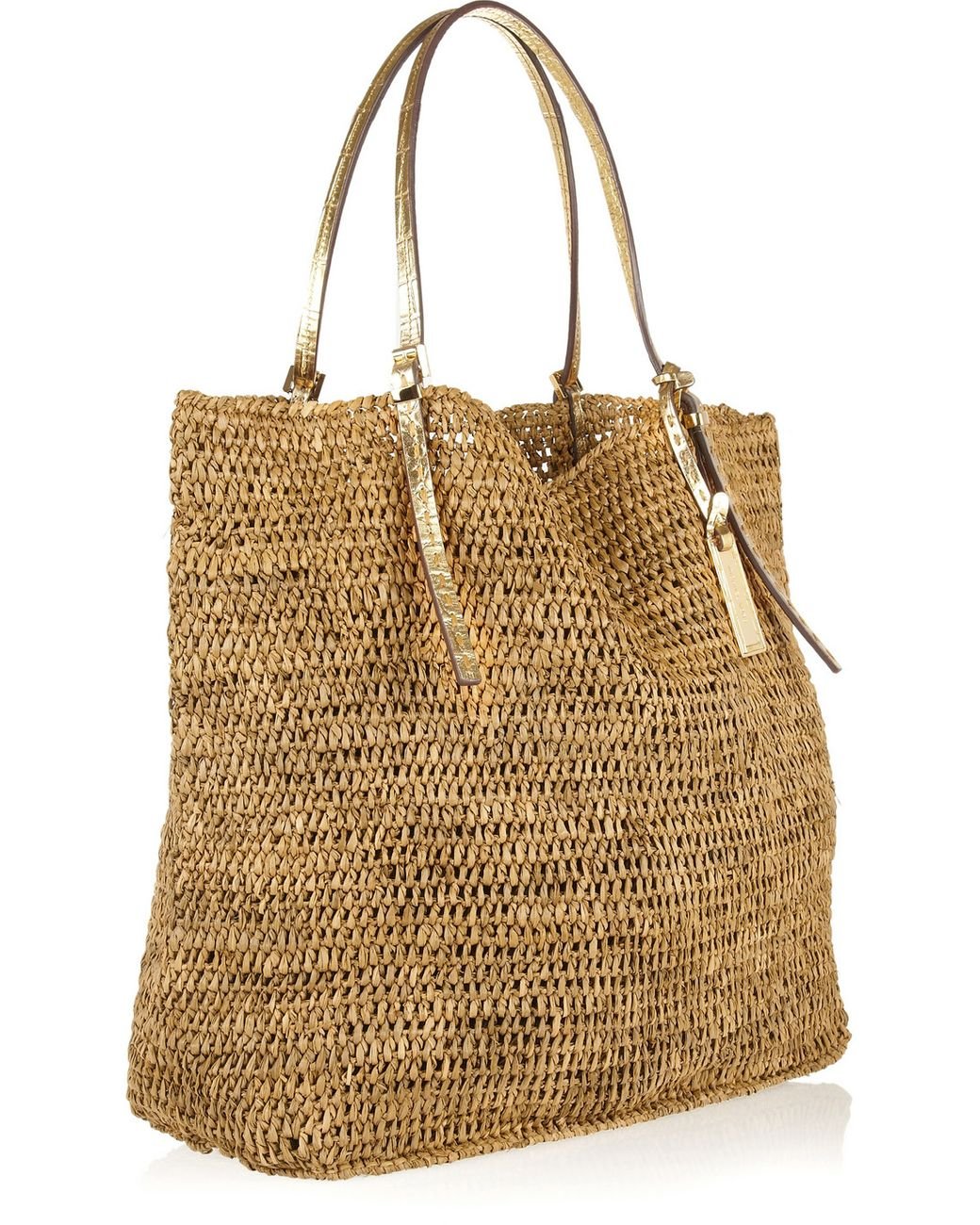 Michael kors raffia hot sale tote