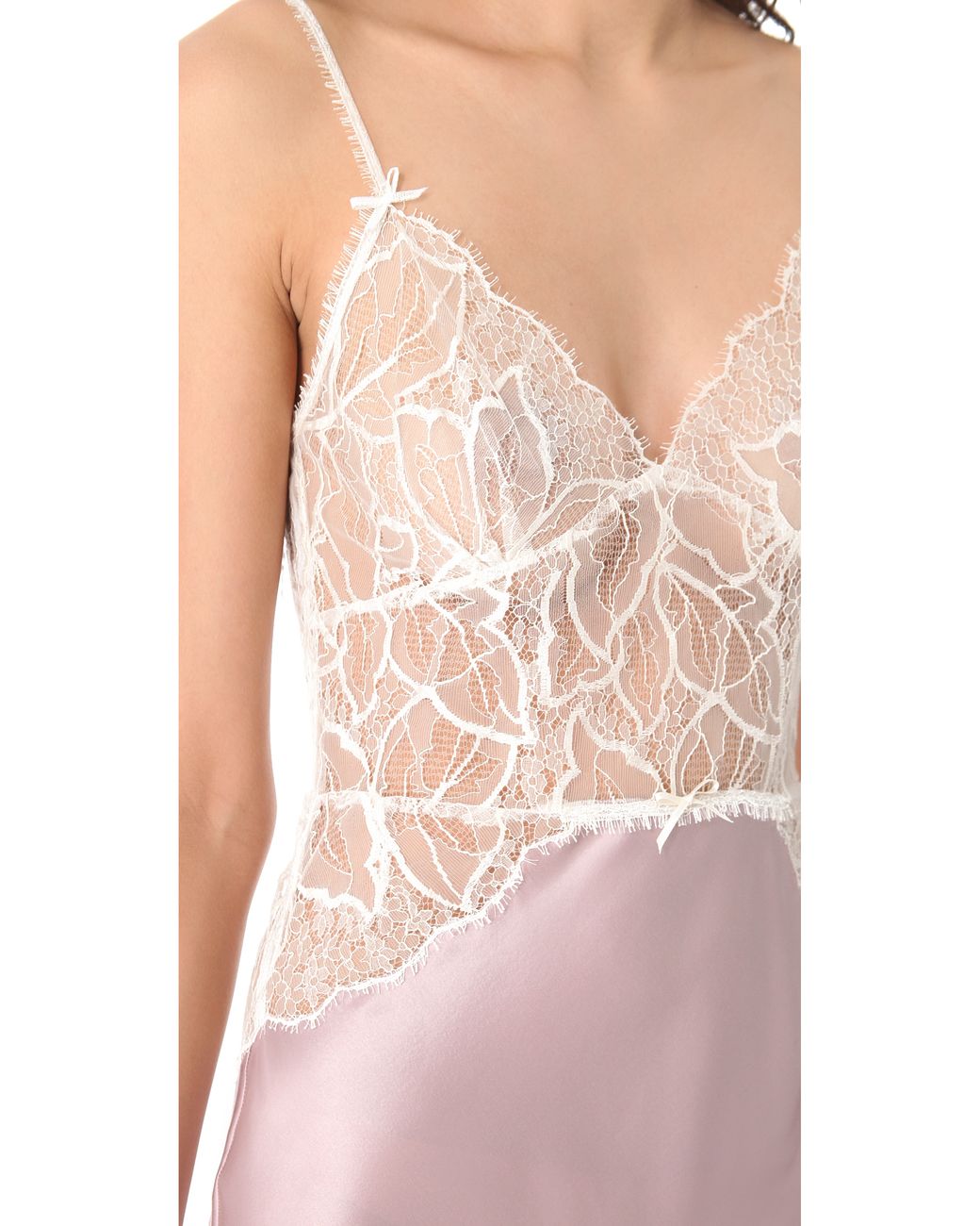 Jenny Packham Lace Silk Nightgown in Pink