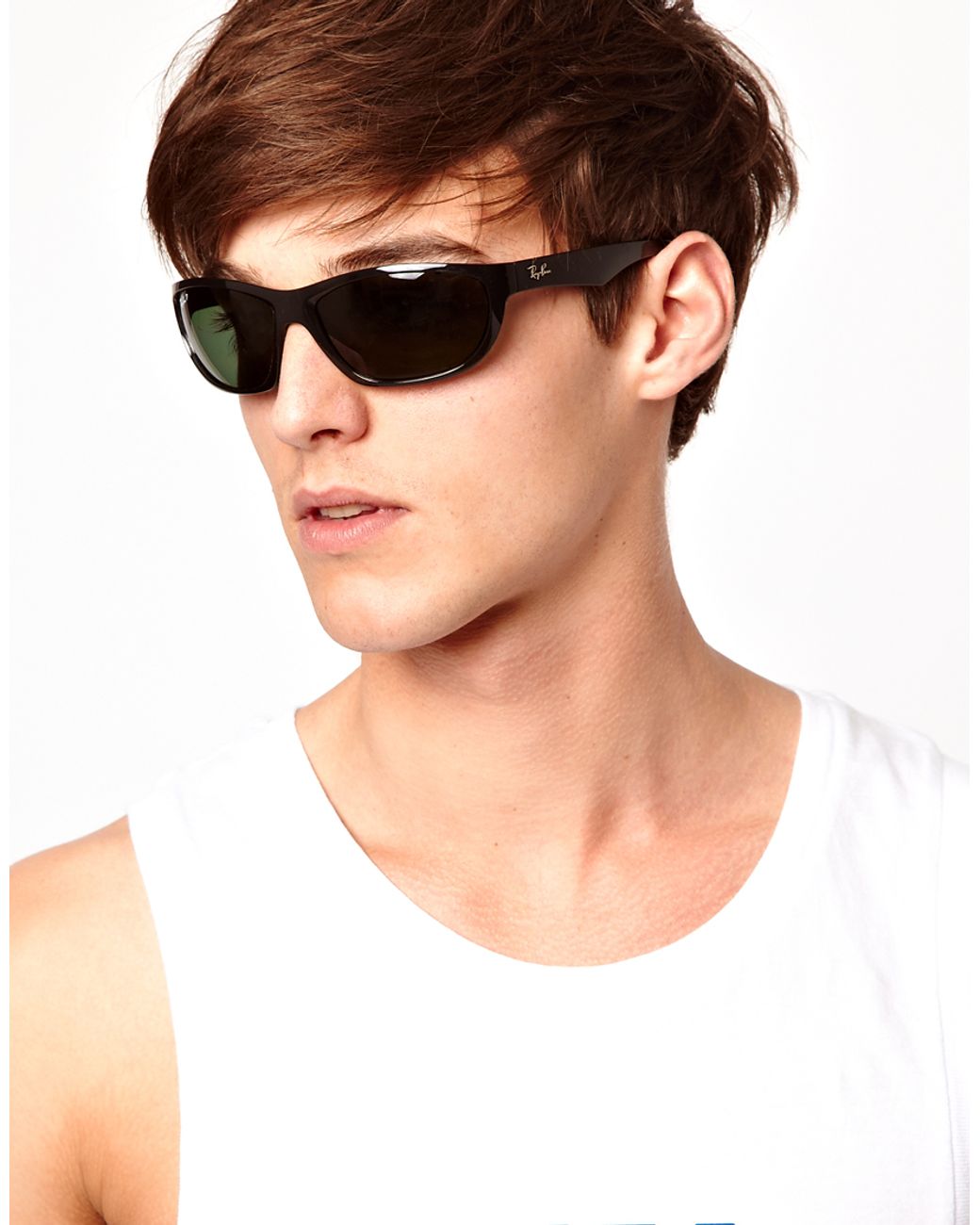 Ray-Ban Wrap Sunglasses in Black for Men | Lyst