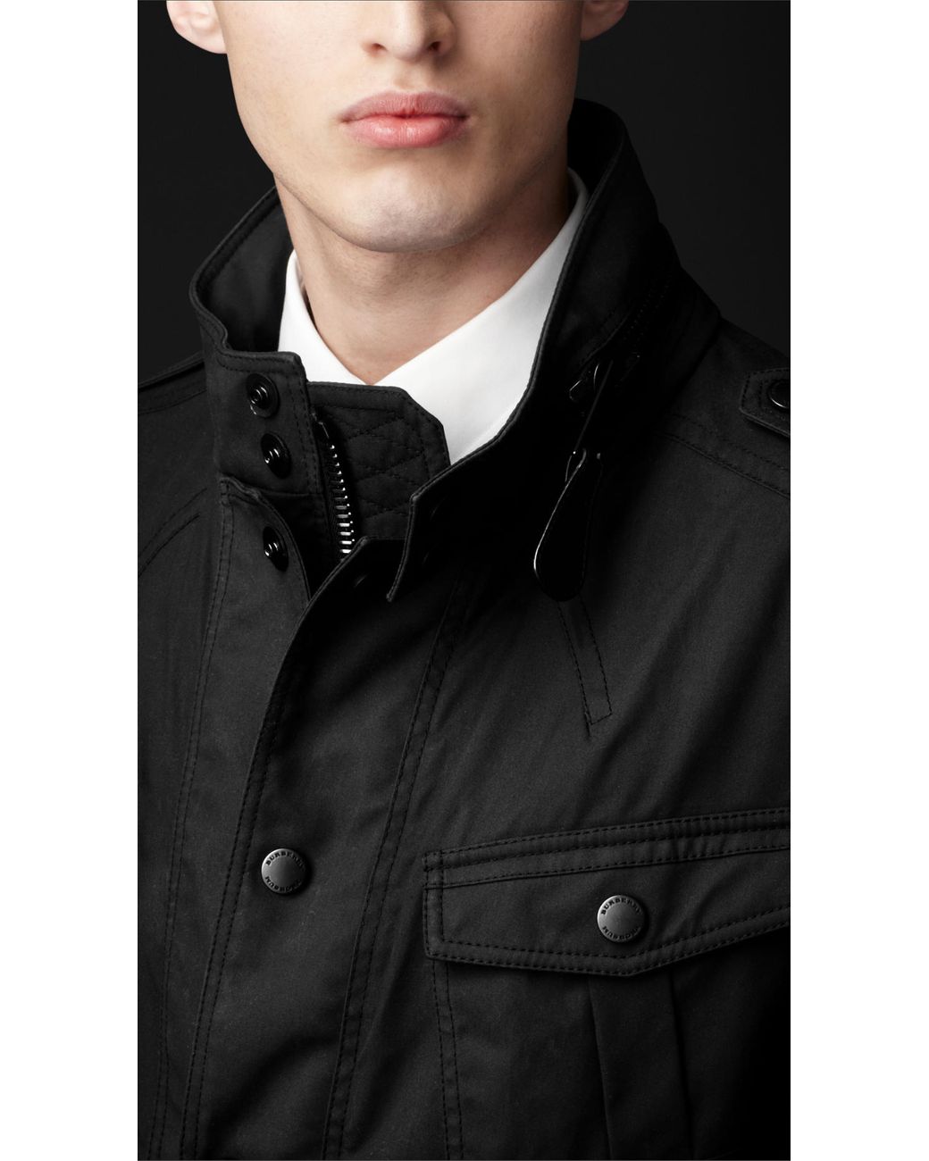 Burberry waxed cotton field jacket hotsell