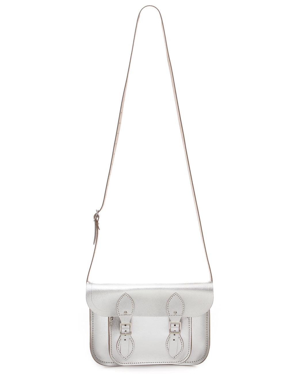 Silver satchel on sale