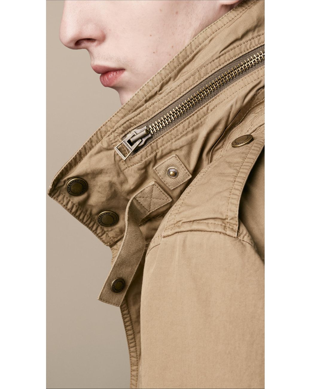 BURBERRY BRIT / ハンティングジャケット/XXL/コットン/BEG burberry-brit-pale-military-
