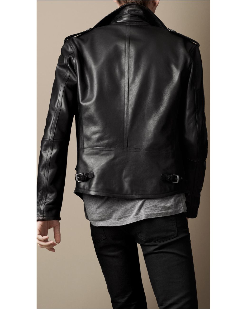 Burberry Brit Leather Biker Jacket in Black for Men | Lyst Burberry Brit Leather Biker Jacket in Black for Men | Lyst