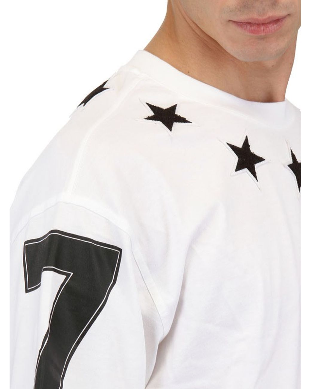 Givenchy Stars 74 Printed Jersey Oversize Tshirt in White for Men Lyst