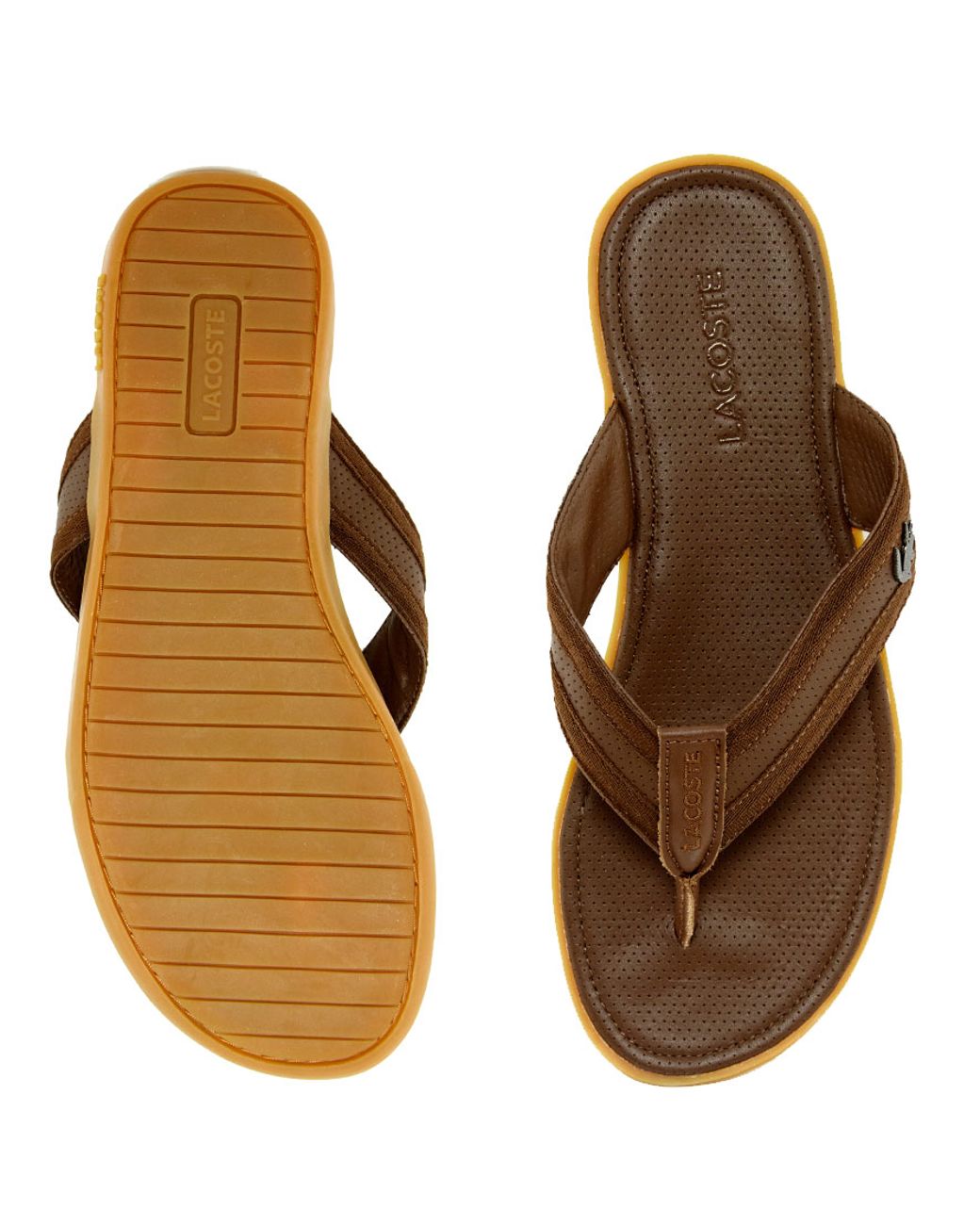 Lacoste Carros Leather Sandals in Brown for Men | Lyst