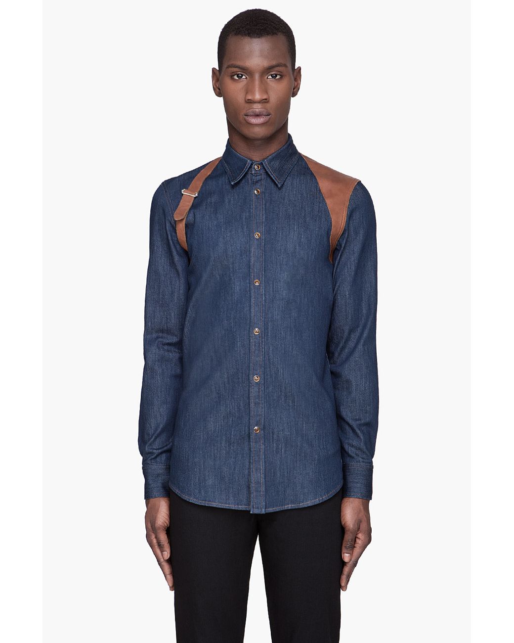 Denim harness top