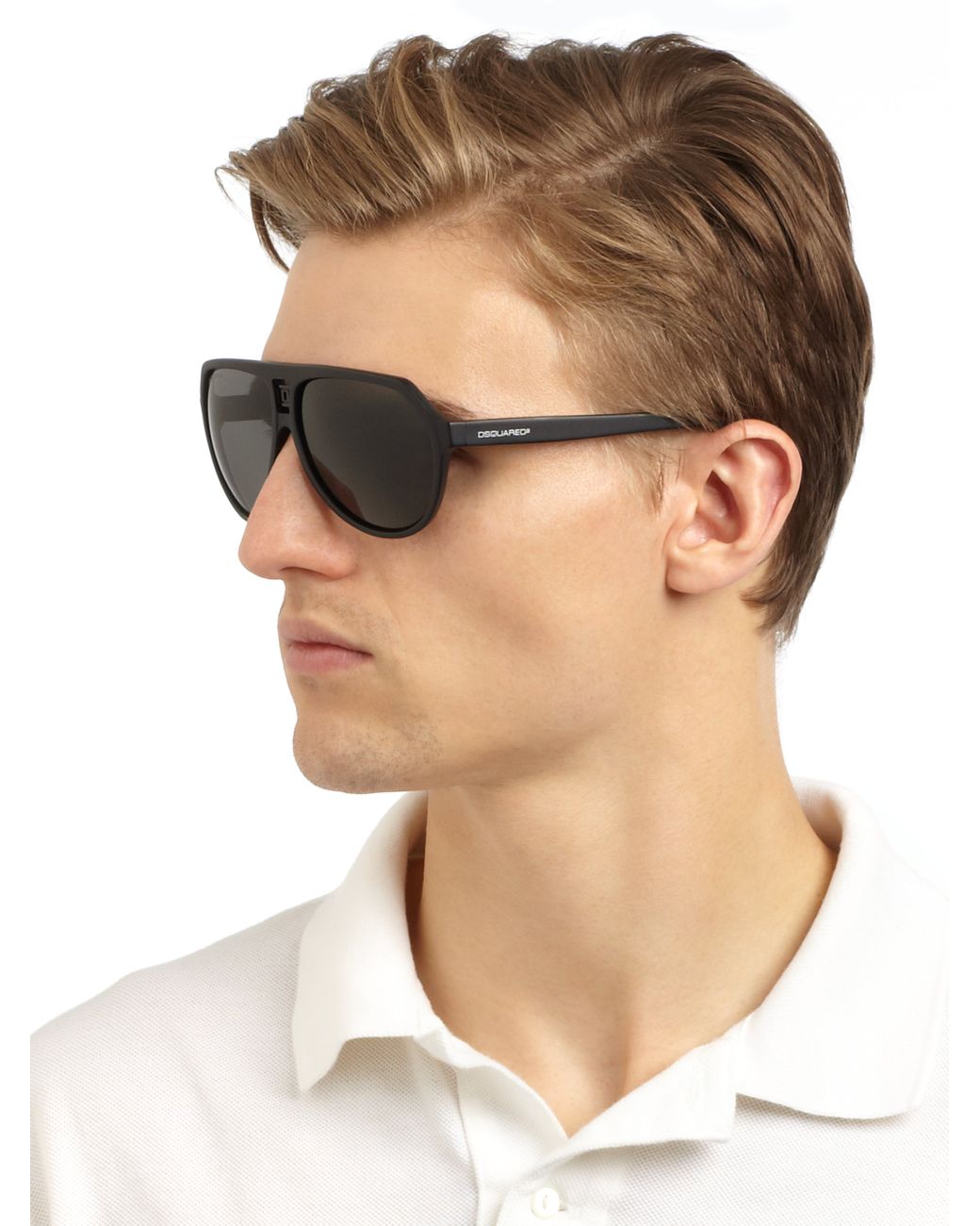 DSquared² Aviator Plastic Sunglasses in Black for Men | Lyst