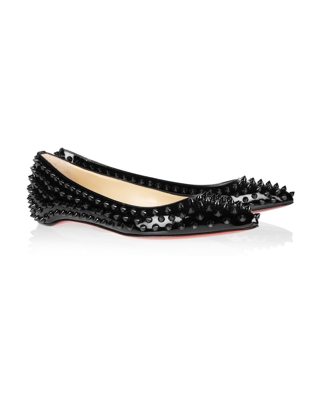 Christian Louboutin Pigalle Spikes Flat in Black   Lyst