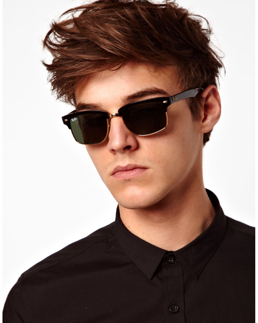 Ray-Ban Clubmaster Sunglasses in Black for Men | Lyst