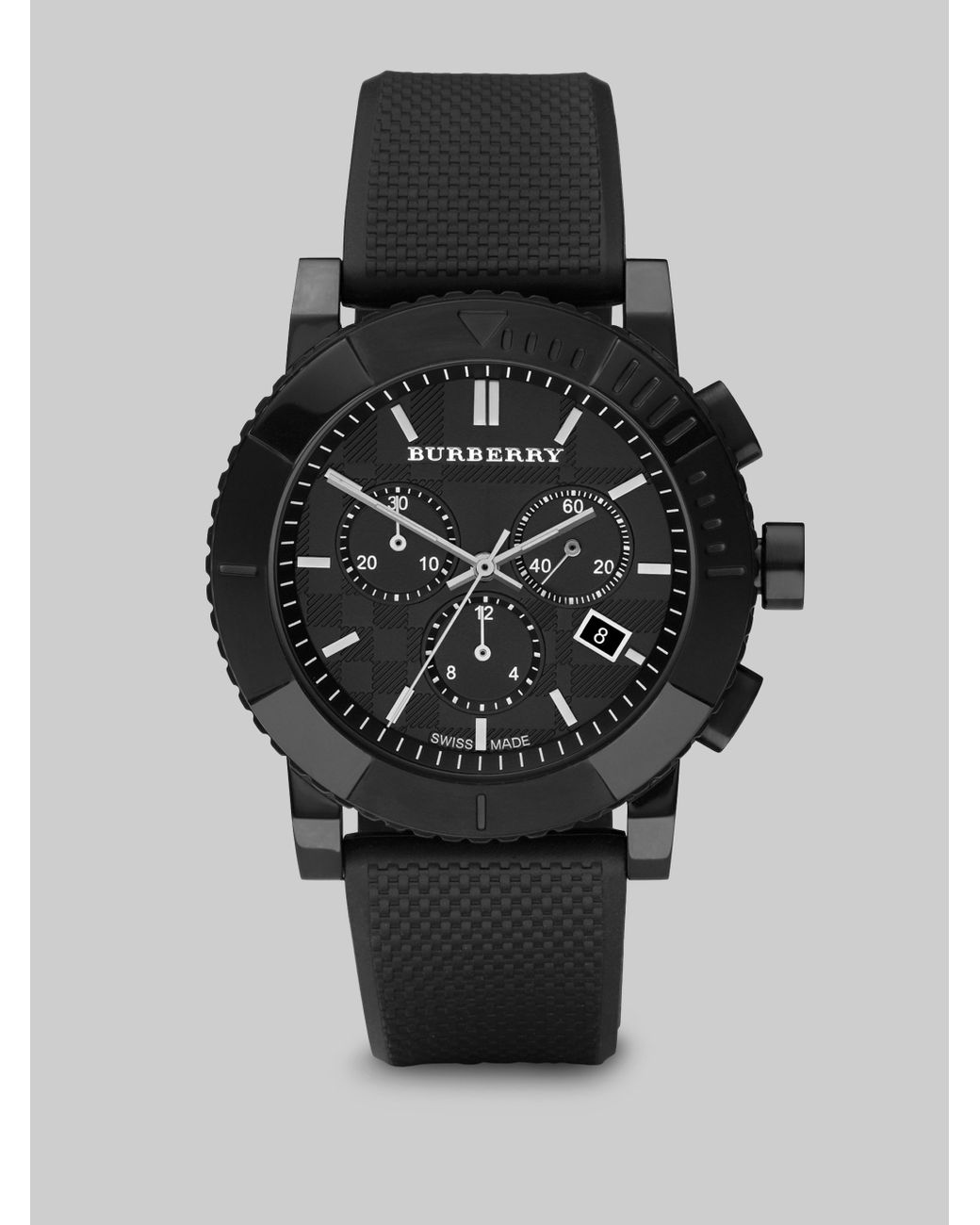 burberry black chronograph watch