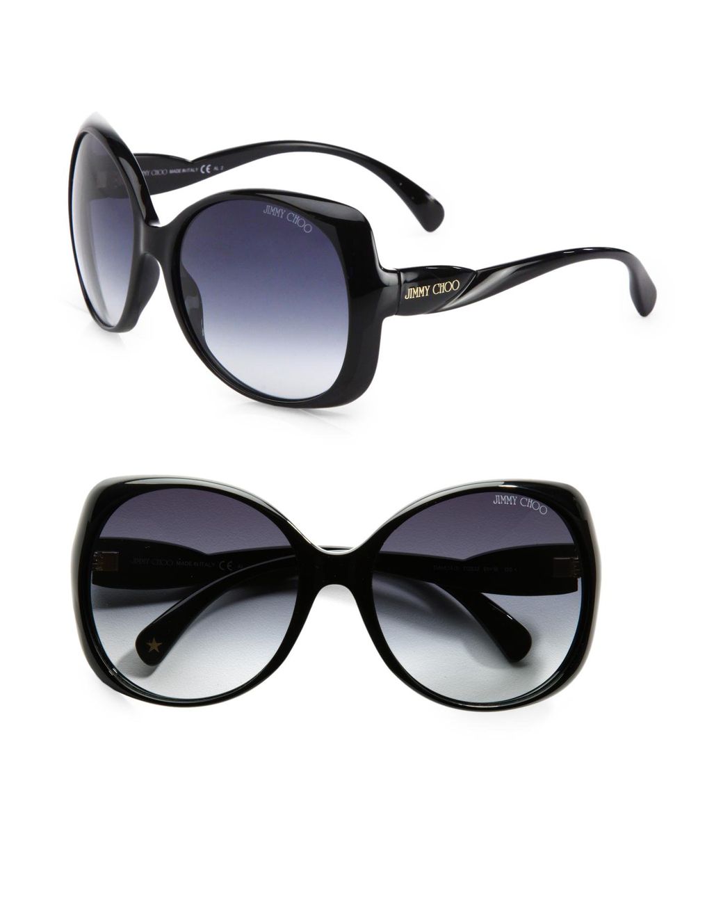 Jimmy Choo Dahlia Oversized Plastic Butterfly Sunglasses in Black Lyst