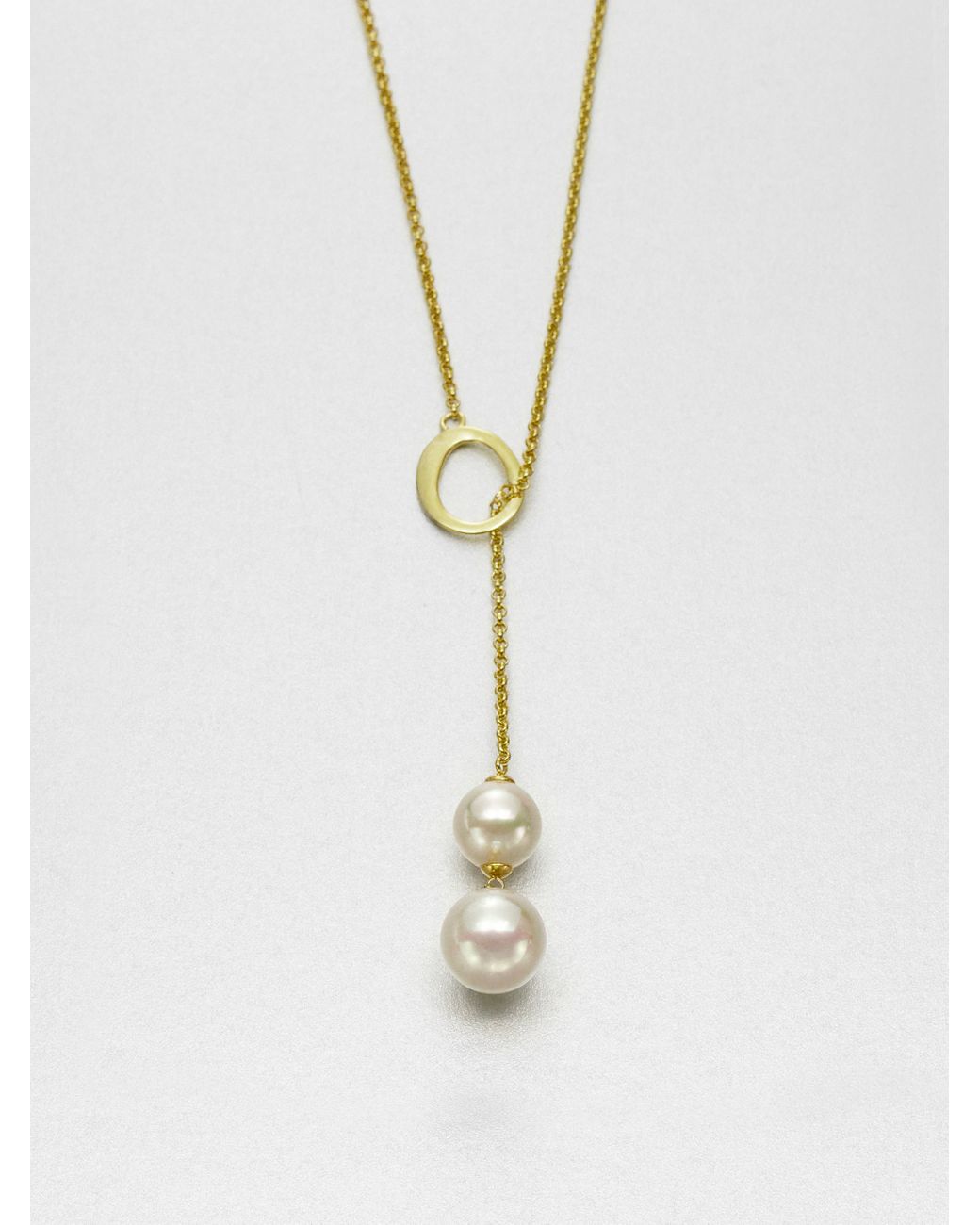 Majorica Round Pearl Lariat Necklace in 