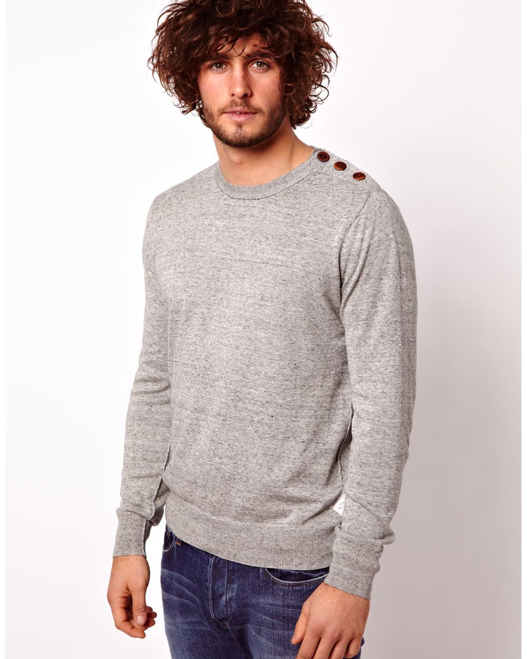 Paul Smith Jumper with Button Shoulder in Gray for Men | Lyst