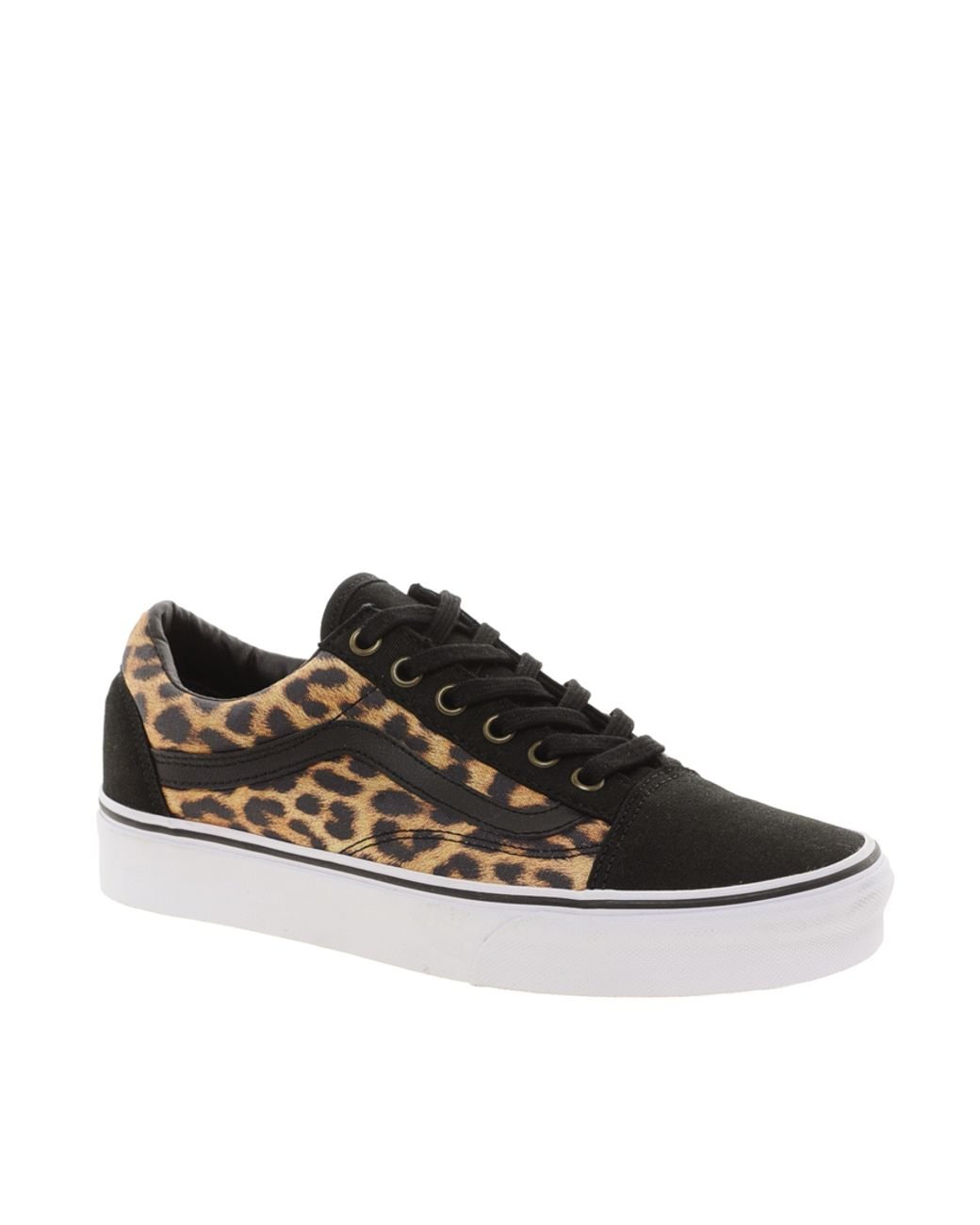 Vans Old Skool Leopard Trainers in Black | Lyst