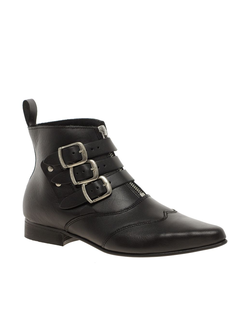 ASOS Underground Blitz Winklepicker Black Ankle Boots | Lyst