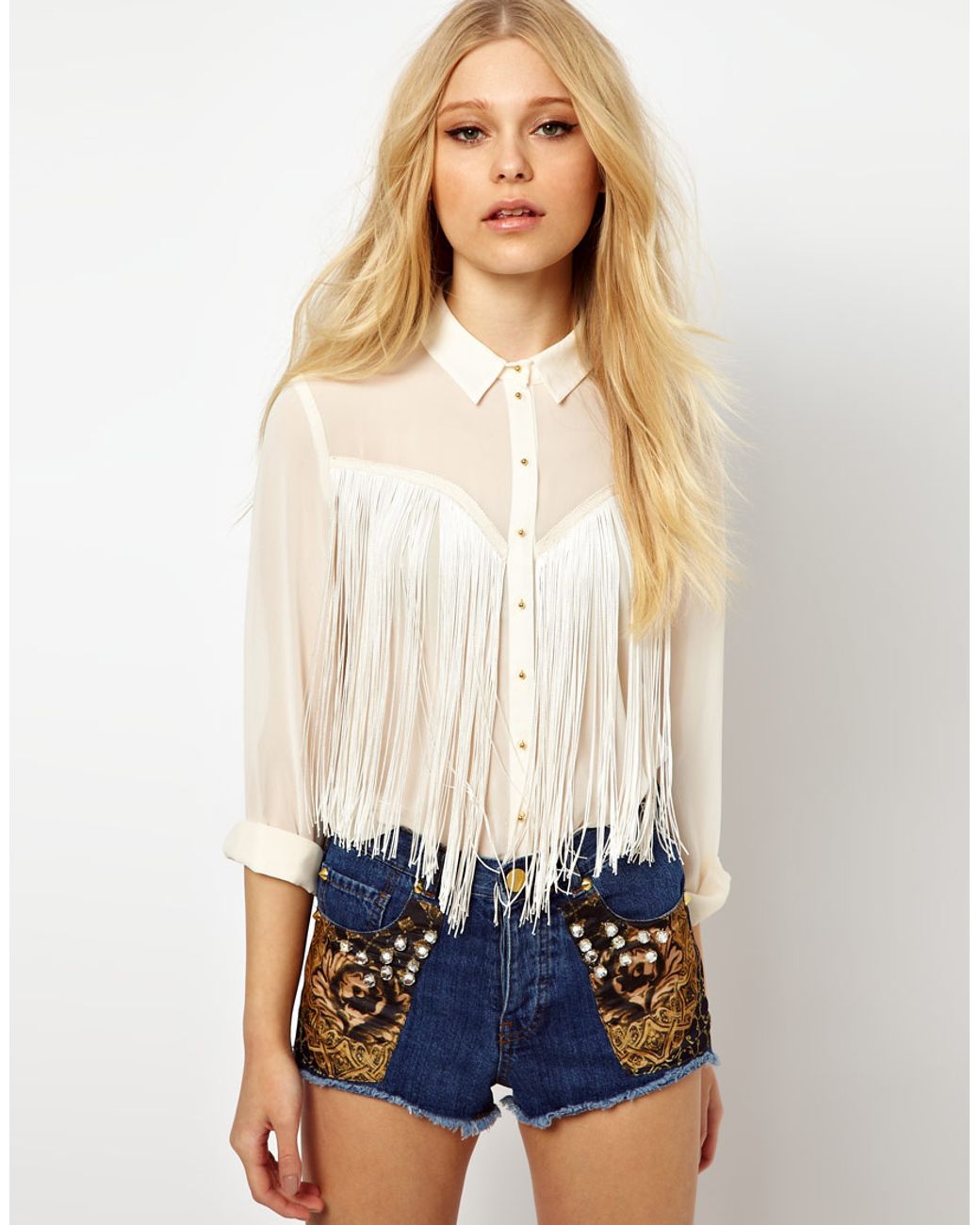 Western fringe shop shirt womens