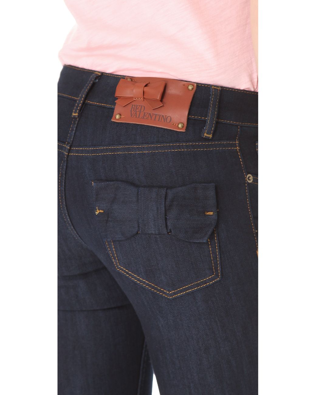 RED Valentino Bow Pocket Jeans in Blue | Lyst