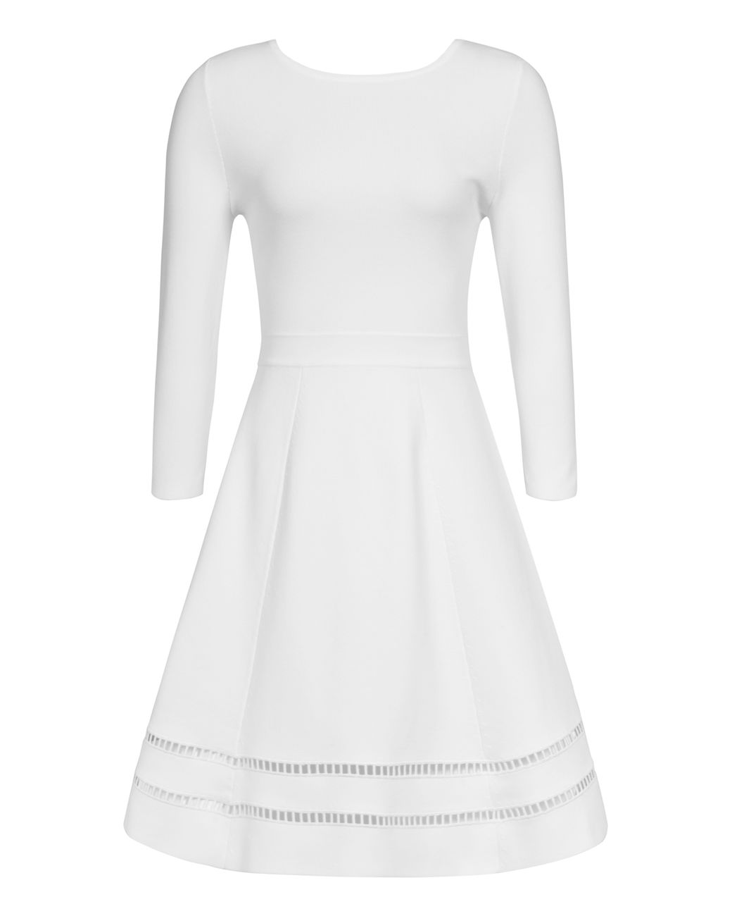 Reiss Didsbury Knitted Fit and Flare Dress in White | Lyst