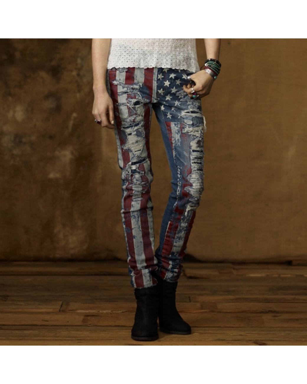 Ralph Lauren American Flag Skinny Jean in Blue Lyst