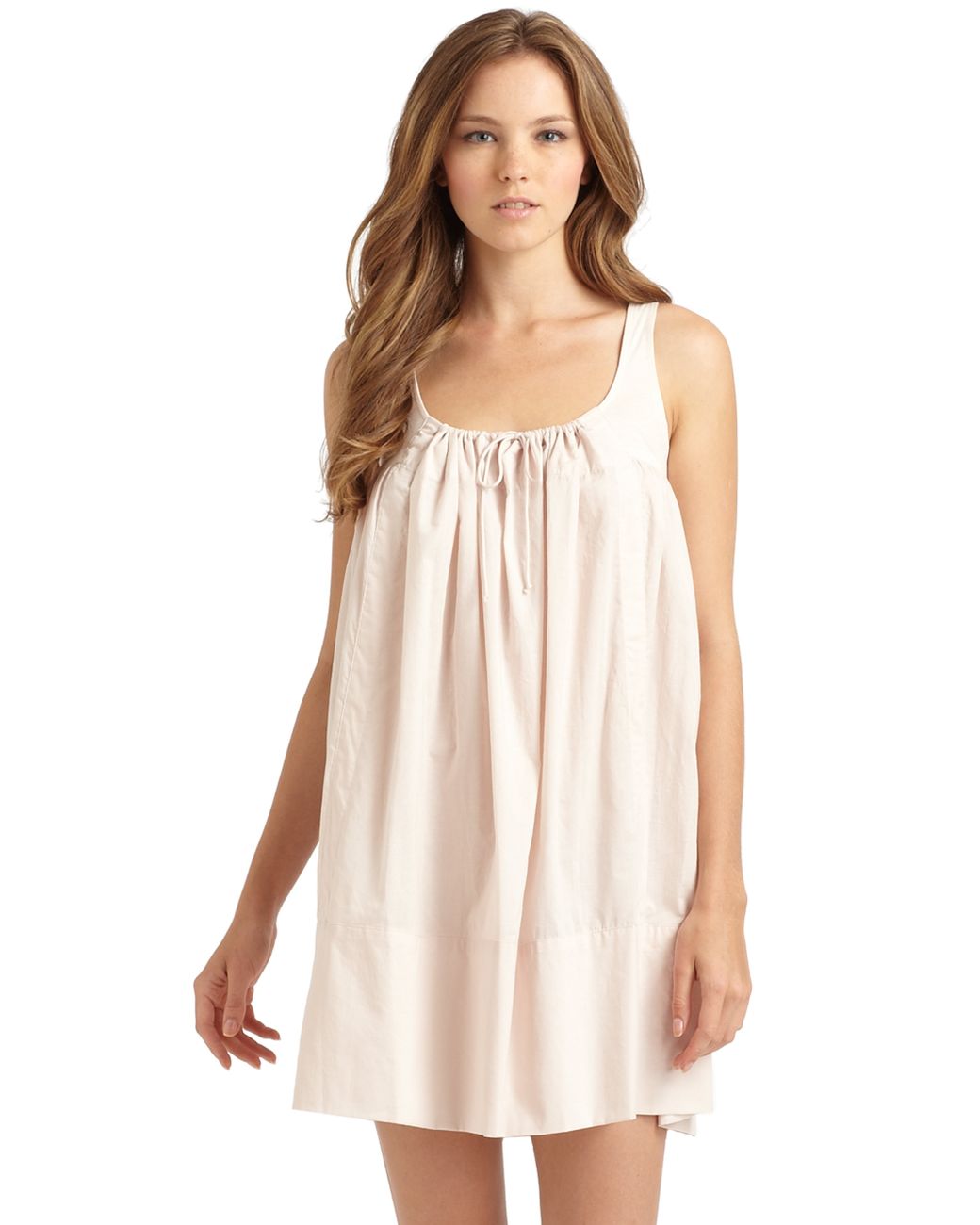 Donna Karan Cotton Batiste Short Sleeveless Nightgown in White Lyst