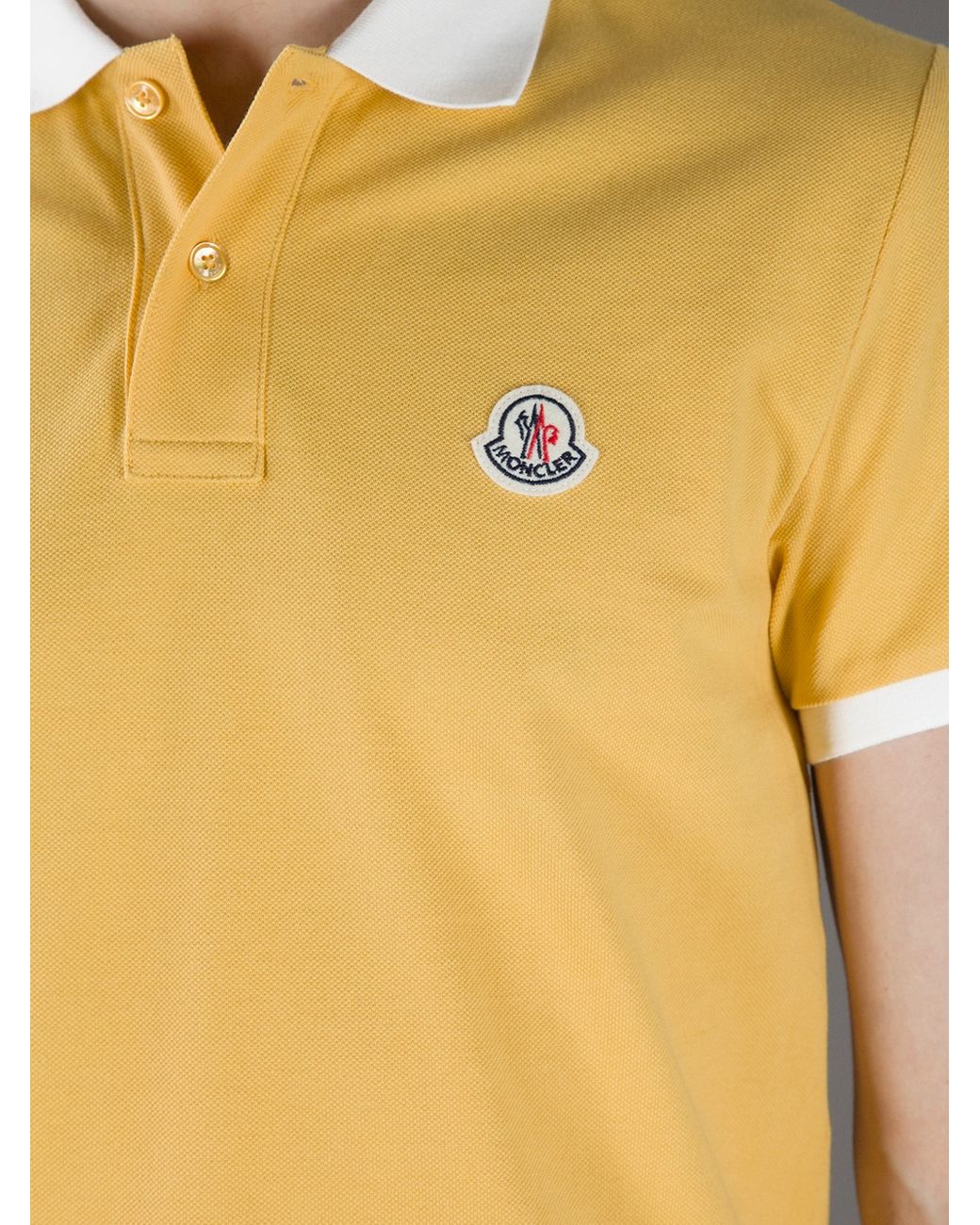 Moncler Classic Polo Shirt in Yellow for Men Lyst