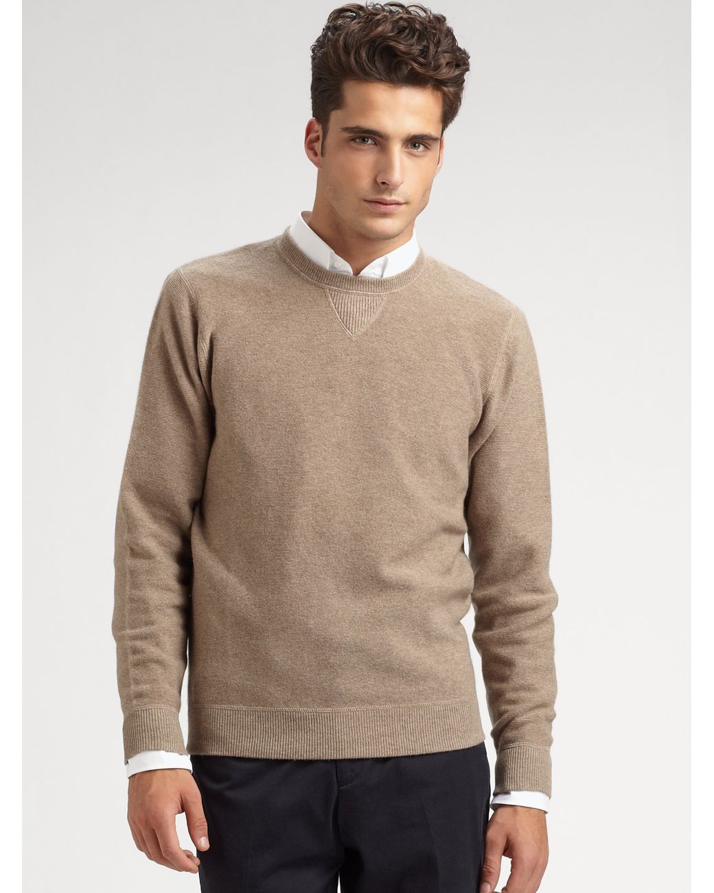 Saks Fifth Avenue Cashmere Sweater in Blue for Men | Lyst