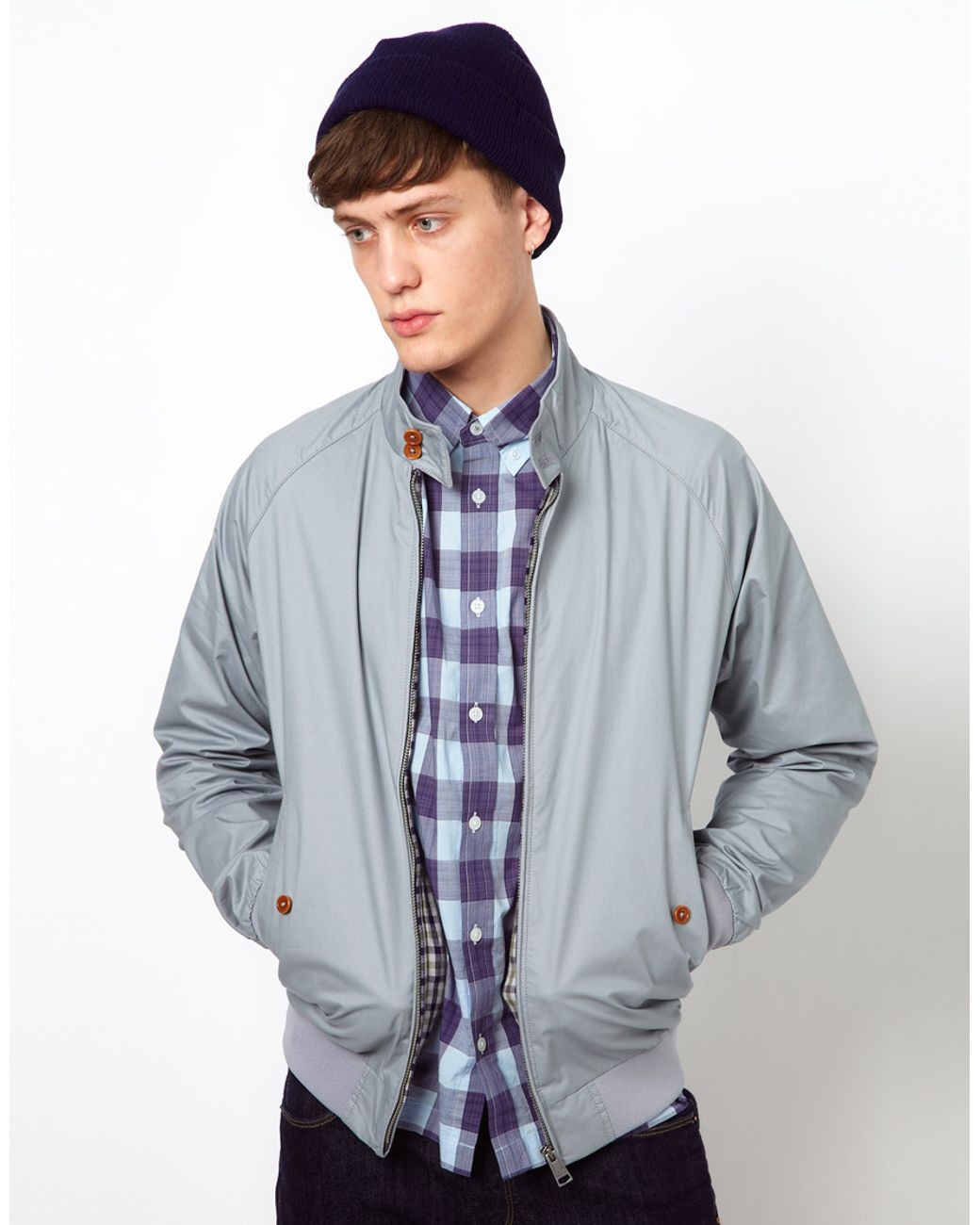 Ben Sherman Harrington Bomber Jacket in Gray for Men | Lyst