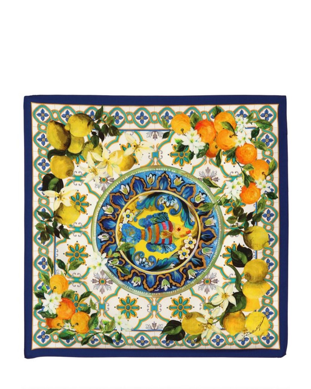 Dolce & Gabbana Lemon Print Twill Silk Foulard | Lyst