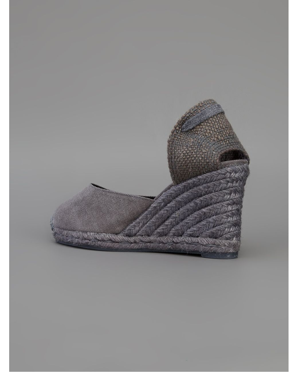 Espadrille Wedge Sandal in Grey (Gray 