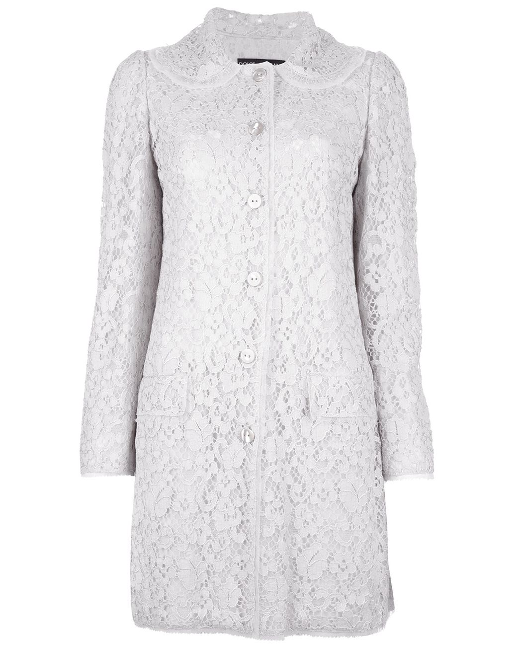 Dolce & Gabbana Lace Dress Coat in White | Lyst