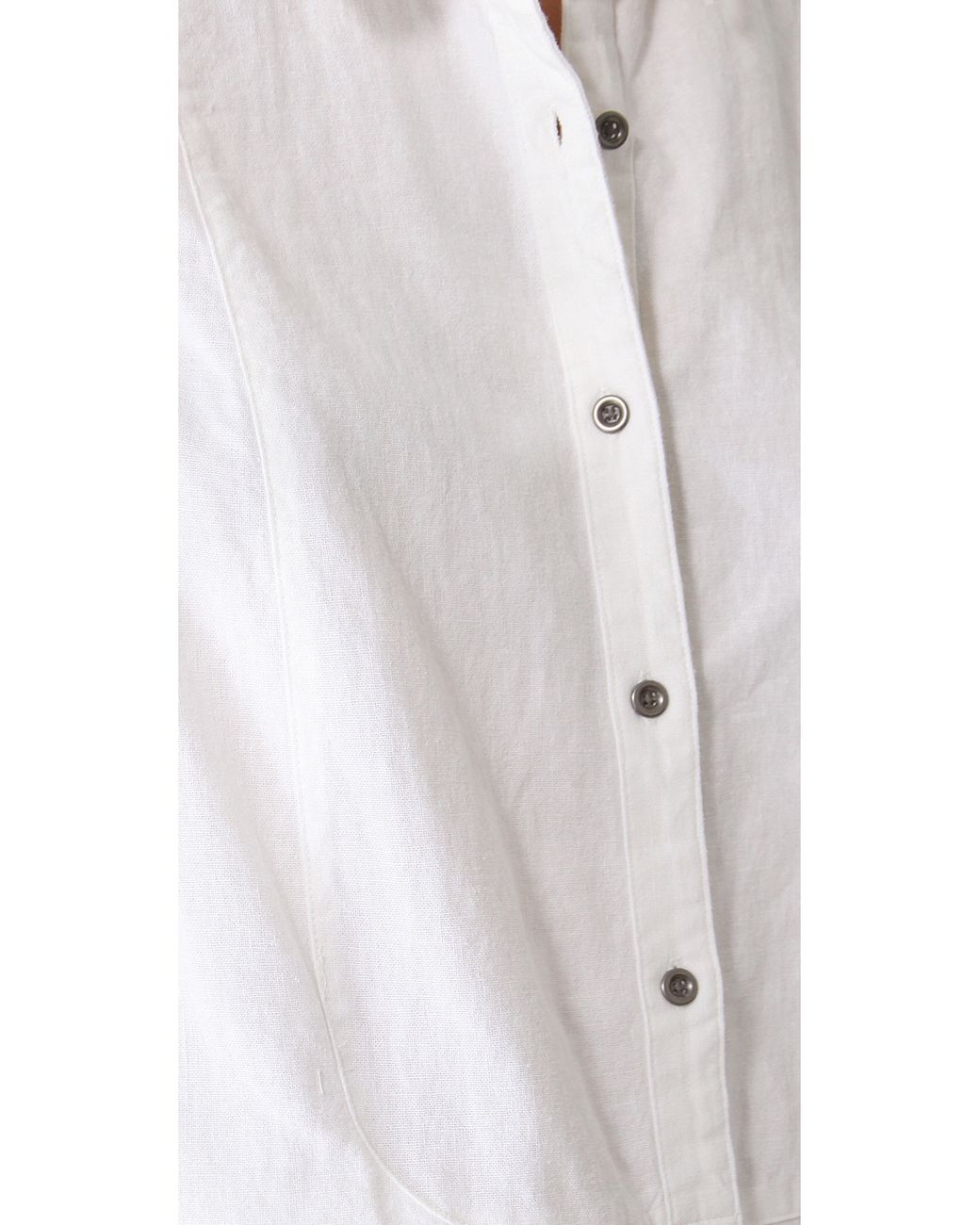 Free People Linen Sleeveless Shirt in White | Lyst
