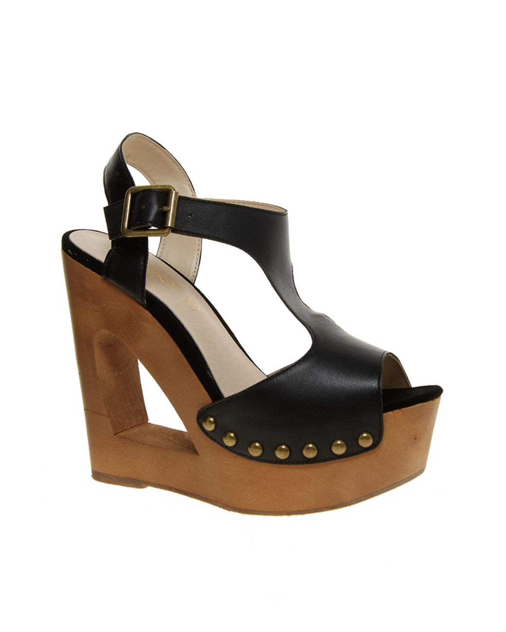 Black t bar wedges deals