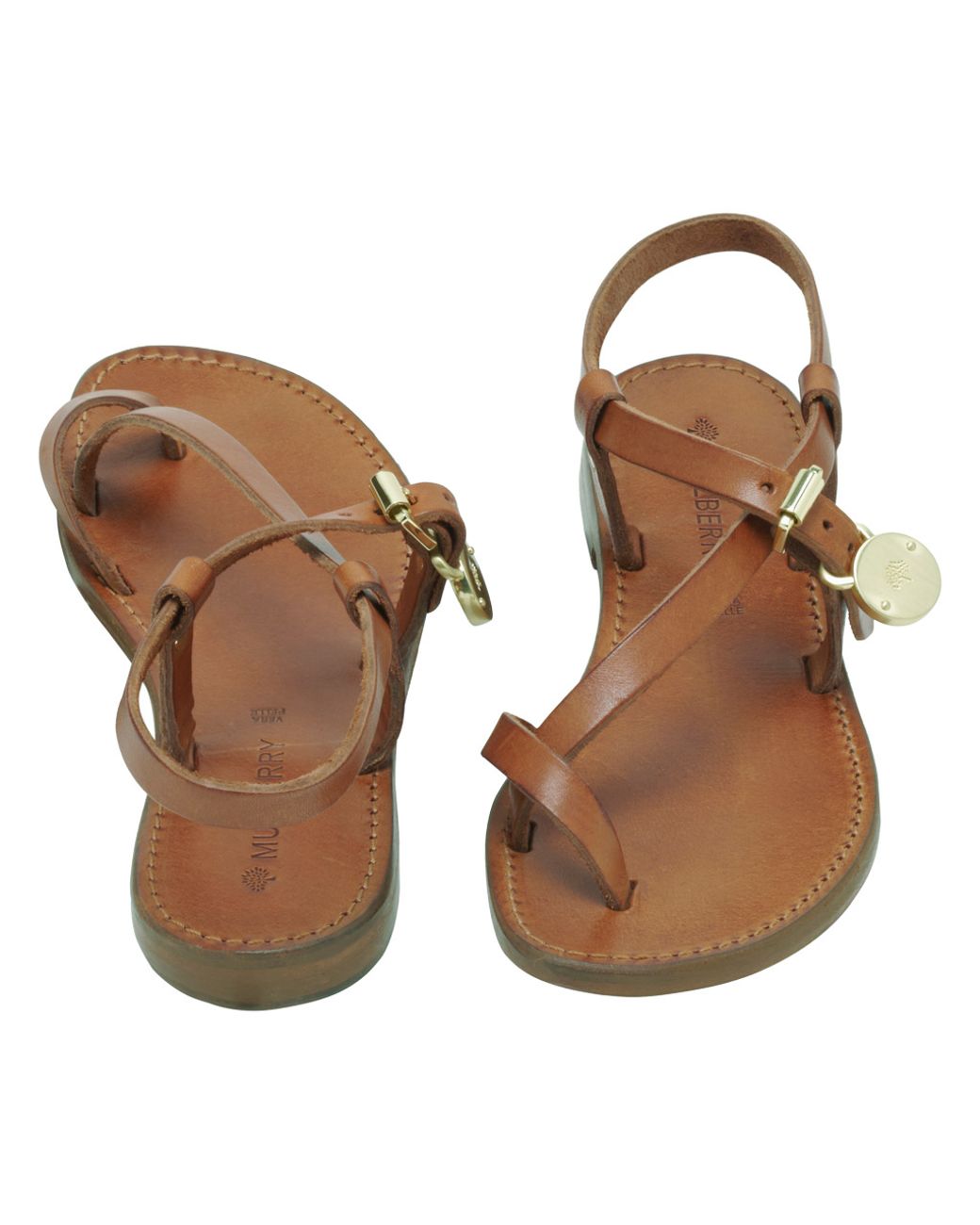 Mulberry Bayswater Flat Sandal in Brown | Lyst