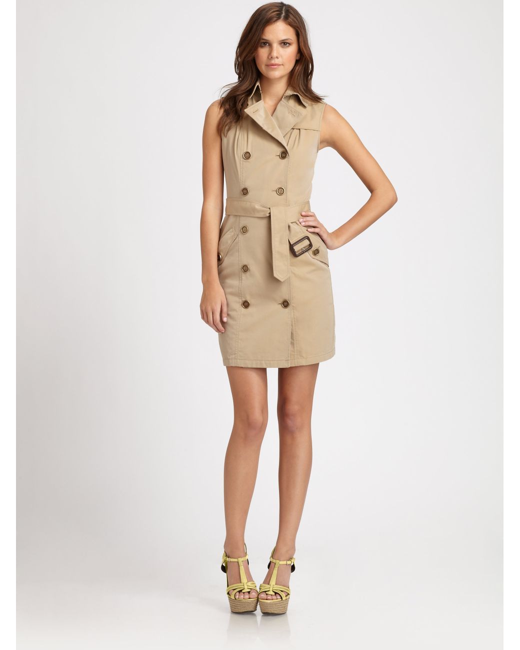 Burberry Brit Daya Sleeveless Trench Dress in Natural | Lyst