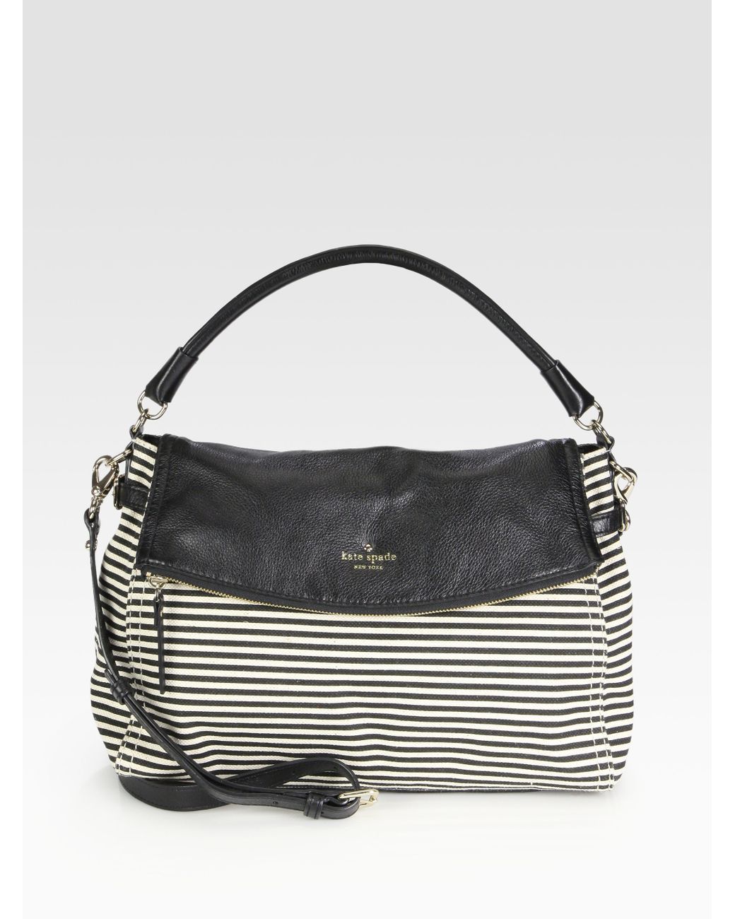 Kate Spade Little Minka Striped Shoulder Bag in Black Lyst