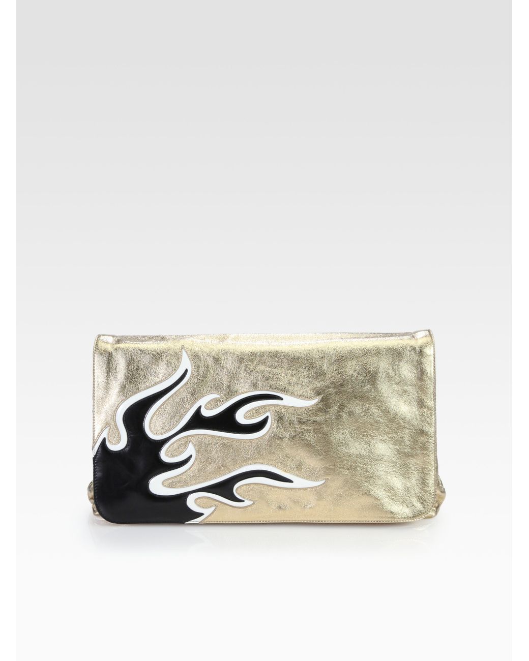 prada flame clutch