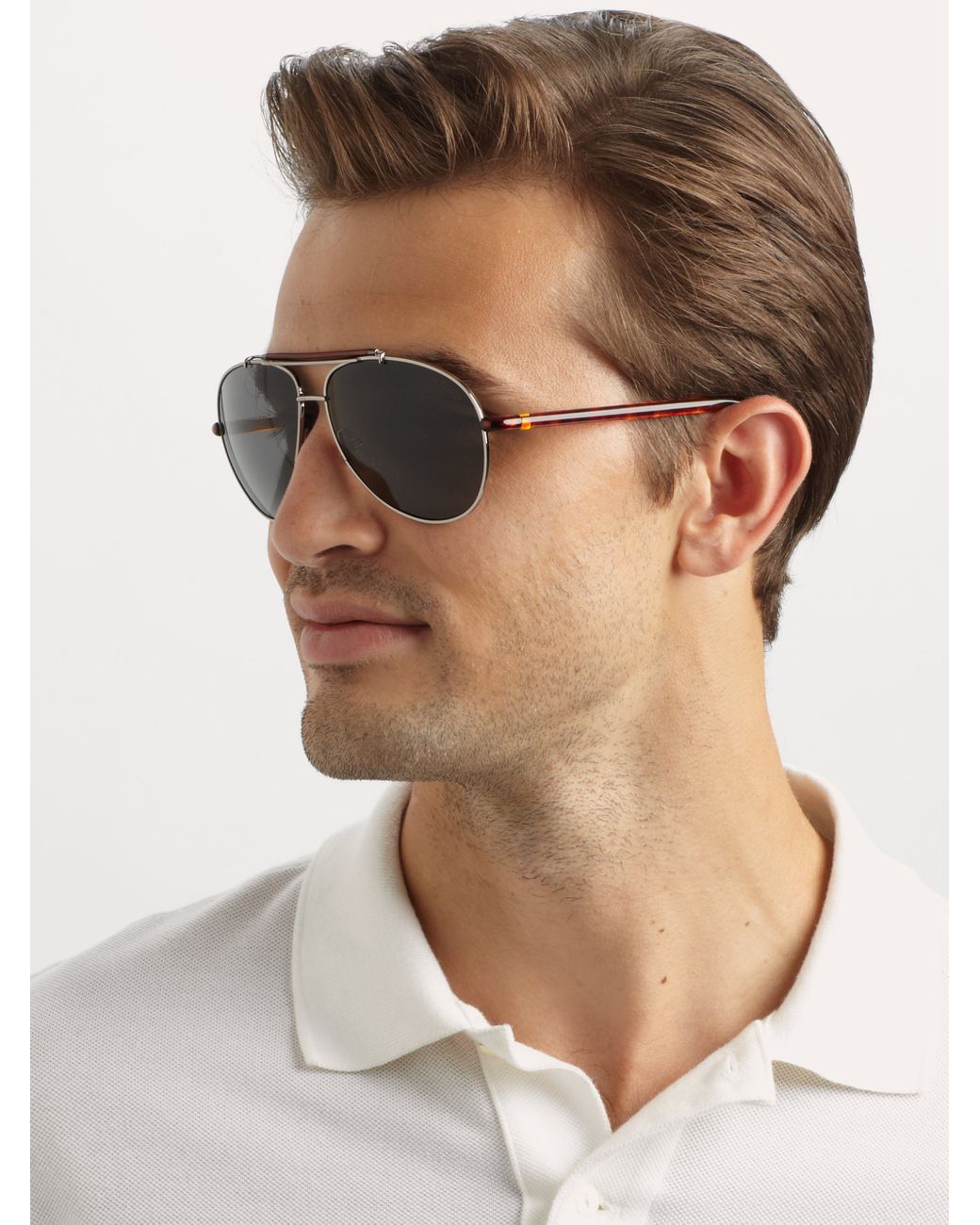 Marco Polo Sjov grube Tom Ford Metal Aviator Sunglasses in Brown for Men | Lyst